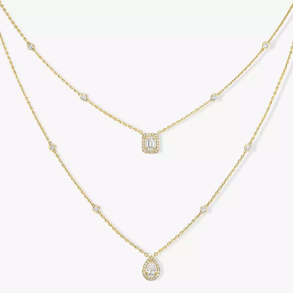 [LUXE JEWELRY]Diamond Necklace My Twin 2 Rows