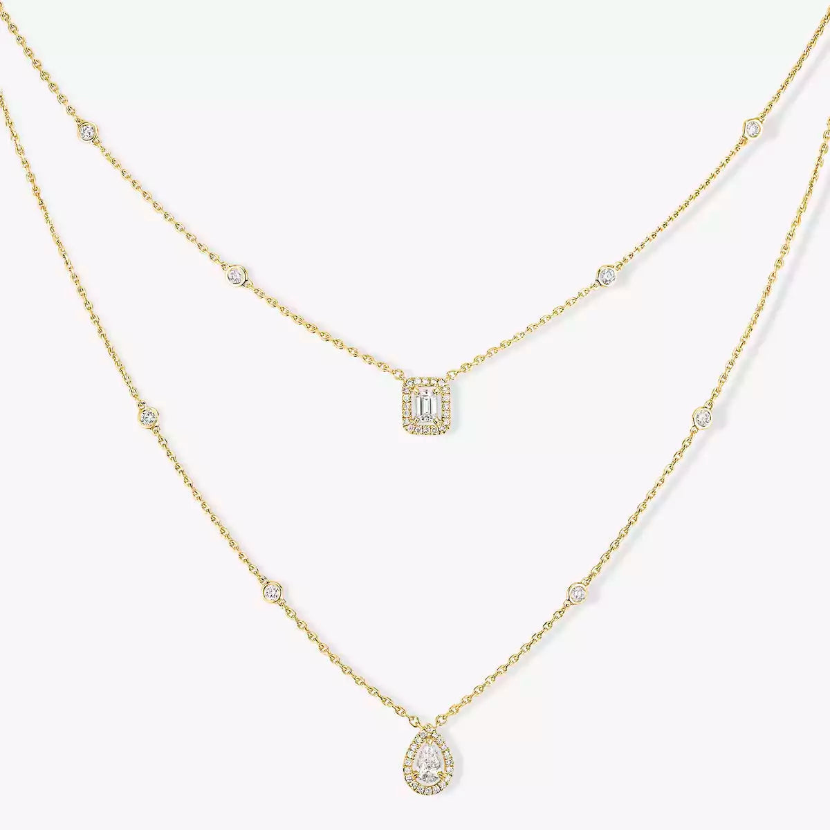 [LUXE JEWELRY]Diamond Necklace My Twin 2 Rows