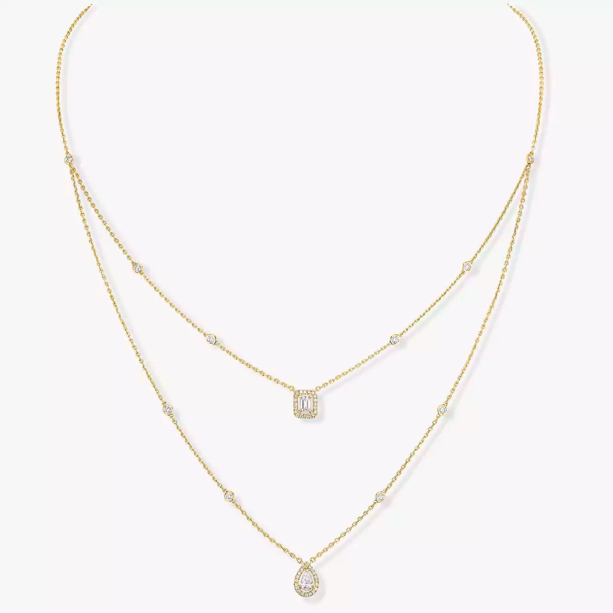 [LUXE JEWELRY]Diamond Necklace My Twin 2 Rows