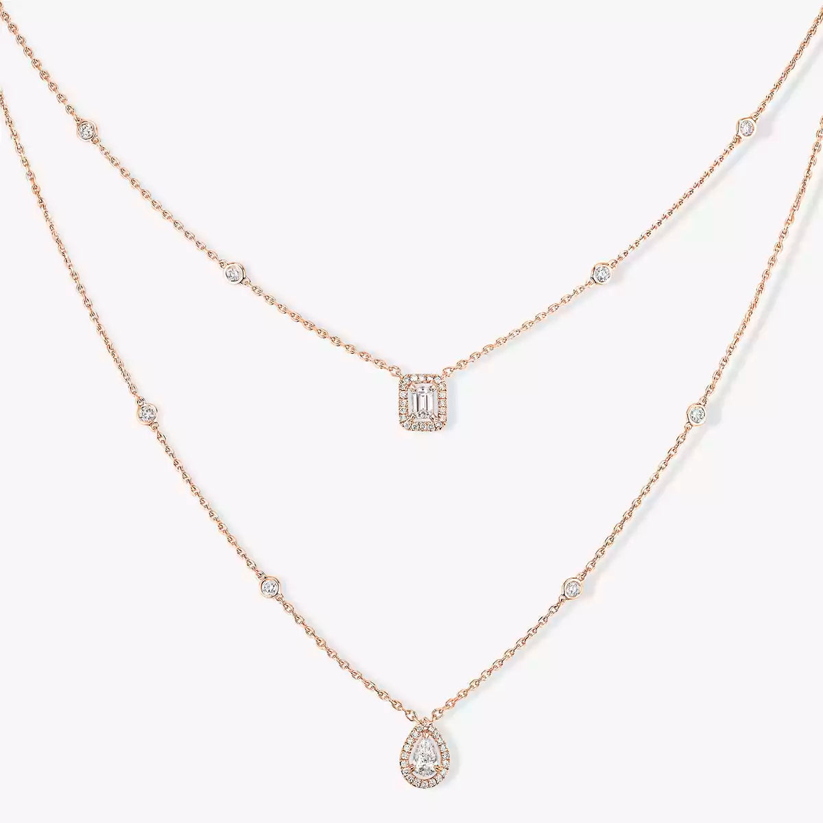 [LUXE JEWELRY]Diamond Necklace My Twin 2 Rows