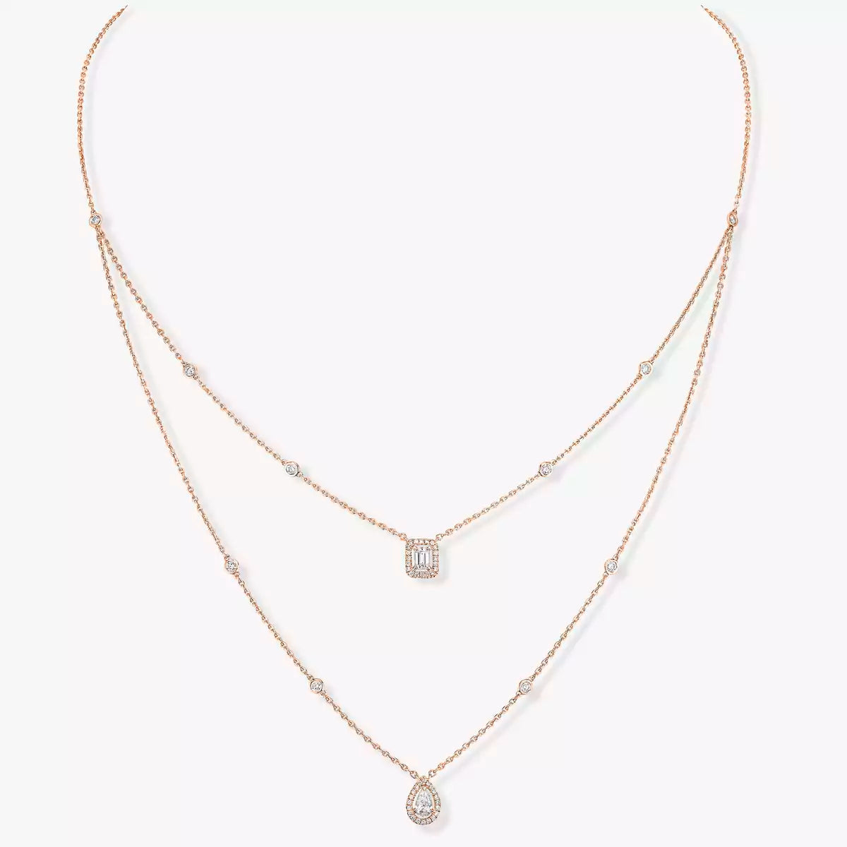 [LUXE JEWELRY]Diamond Necklace My Twin 2 Rows