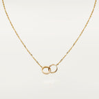 [LUXE JEWELRY] LOVE DOUBLE RING HALF DIAMOND NECKLACE