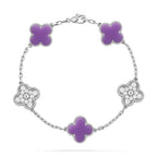 [LUXE JEWELRY]CLOVER 5 MOTIF LIGHT PURPLE BRACELET COLLECTION