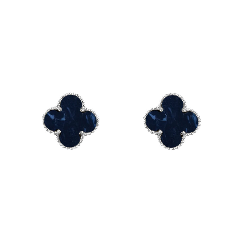[LUXE JEWELRY]CLOVER SILVER 15MM EARRINGS COLLECTION