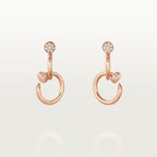 [LUXE JEWELRY] JUSTE HALF DIAMOND DOUBLE EARRINGS