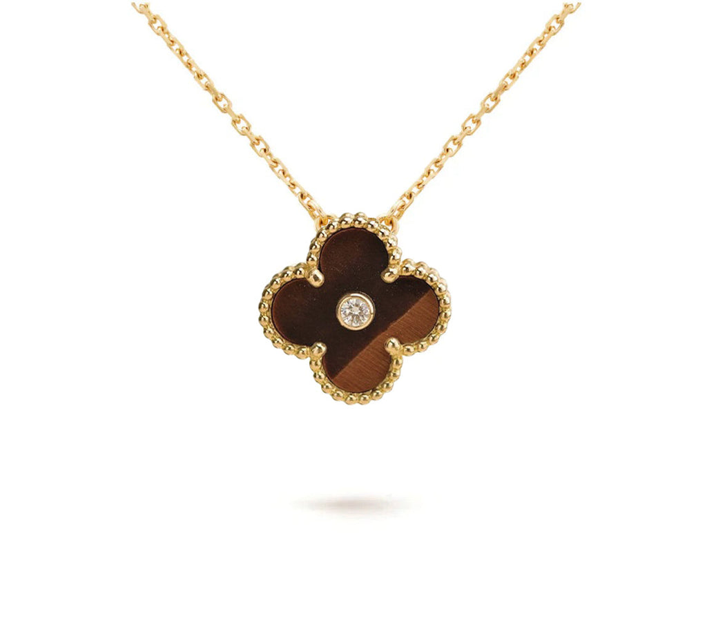 [LUXE JEWELRY]CLOVER 15MM DIAMOND SINGLE FLOWER NECKLACE COLLECTION