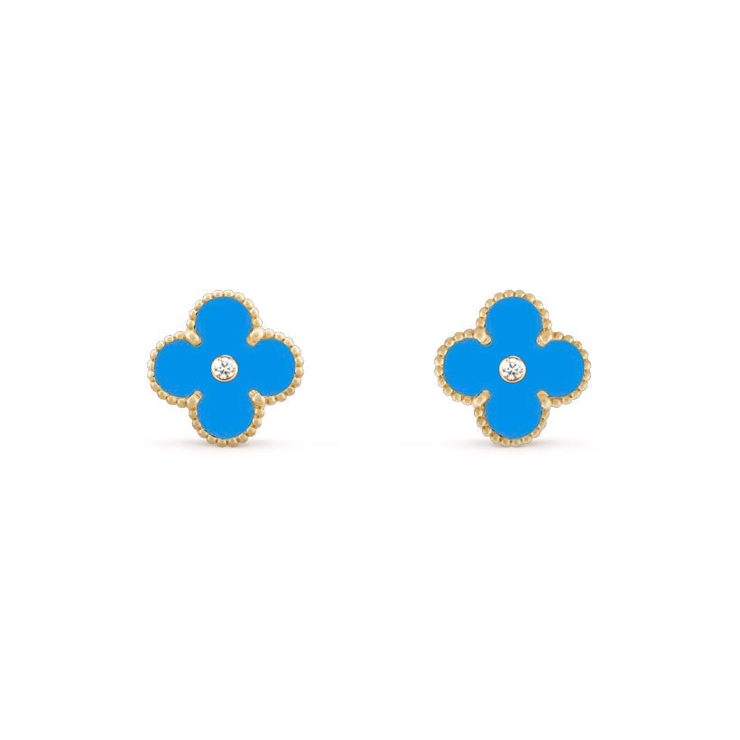 [LUXE JEWELRY]CLOVER  15MM DIAMOND EARRINGS COLLECTION