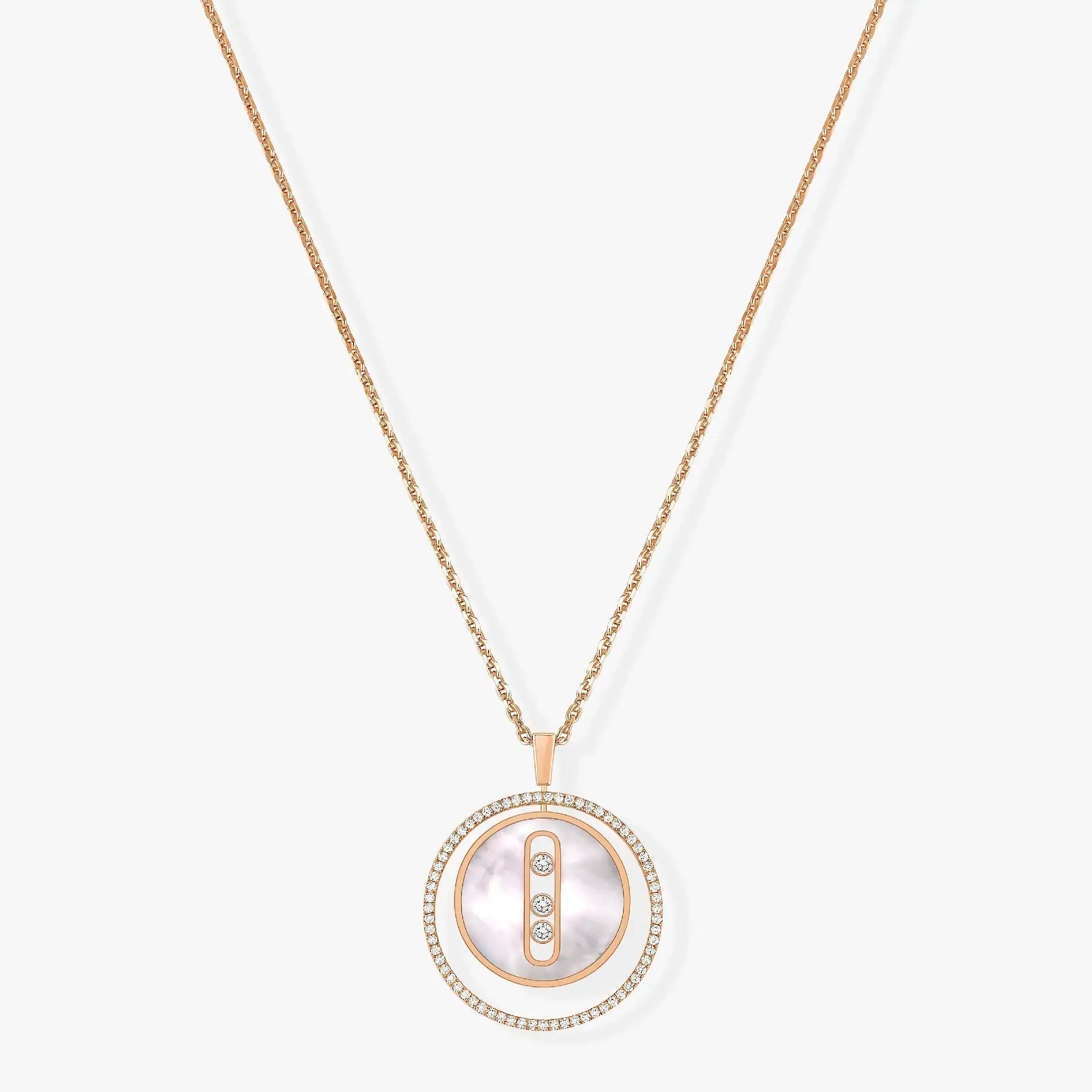 [Luxe Jewellery] LUCKY MOVE MM NACRE BLANCHE DIAMOND NECKLACE