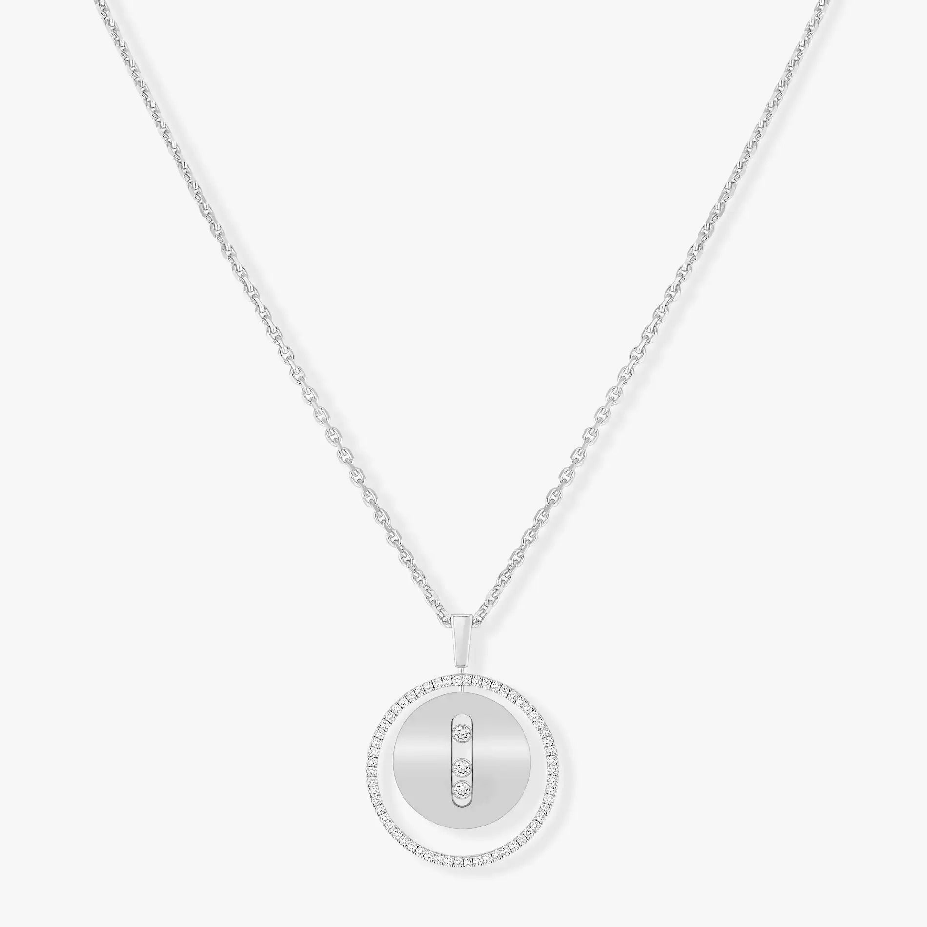 [Luxe Jewellery] LUCKY MOVE MM SILVER DIAMOND NECKLACE