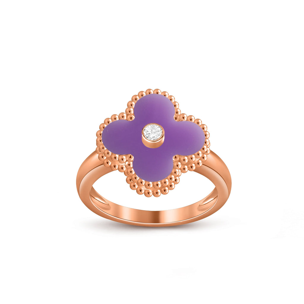 [LUXE JEWELRY]CLOVER DIAMOND RING ROSE GOLD COLLECTION