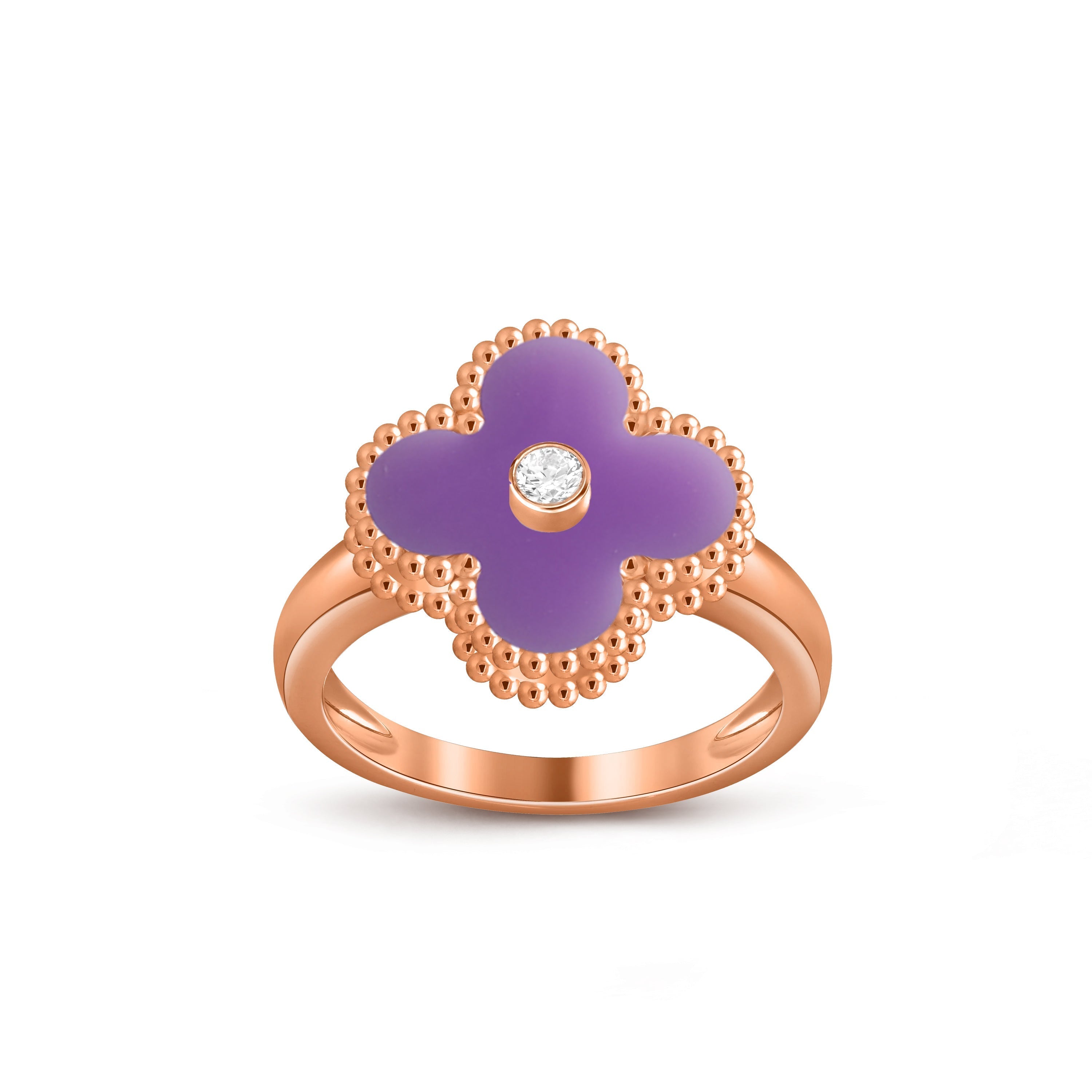 [LUXE JEWELRY]CLOVER DIAMOND RING ROSE GOLD COLLECTION