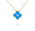 [LUXE JEWELRY]CLOVER 15MM DIAMOND SINGLE FLOWER NECKLACE COLLECTION