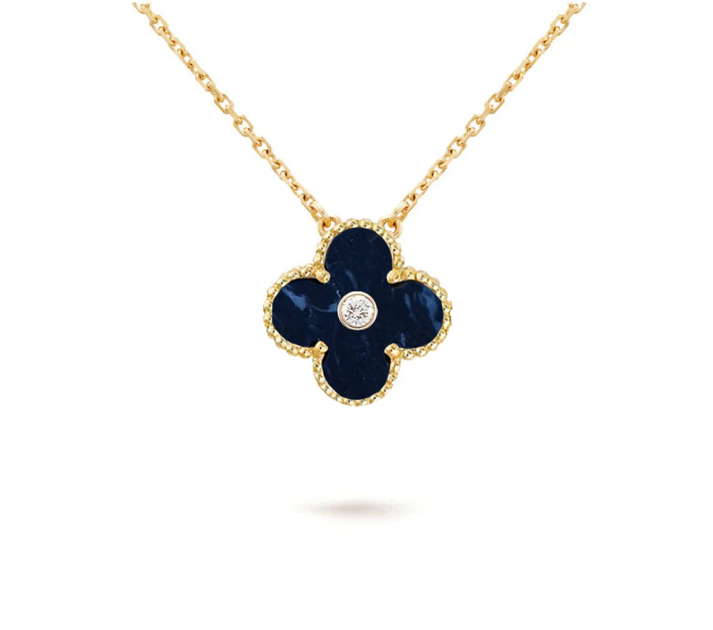 [LUXE JEWELRY]CLOVER 15MM DIAMOND SINGLE FLOWER NECKLACE COLLECTION