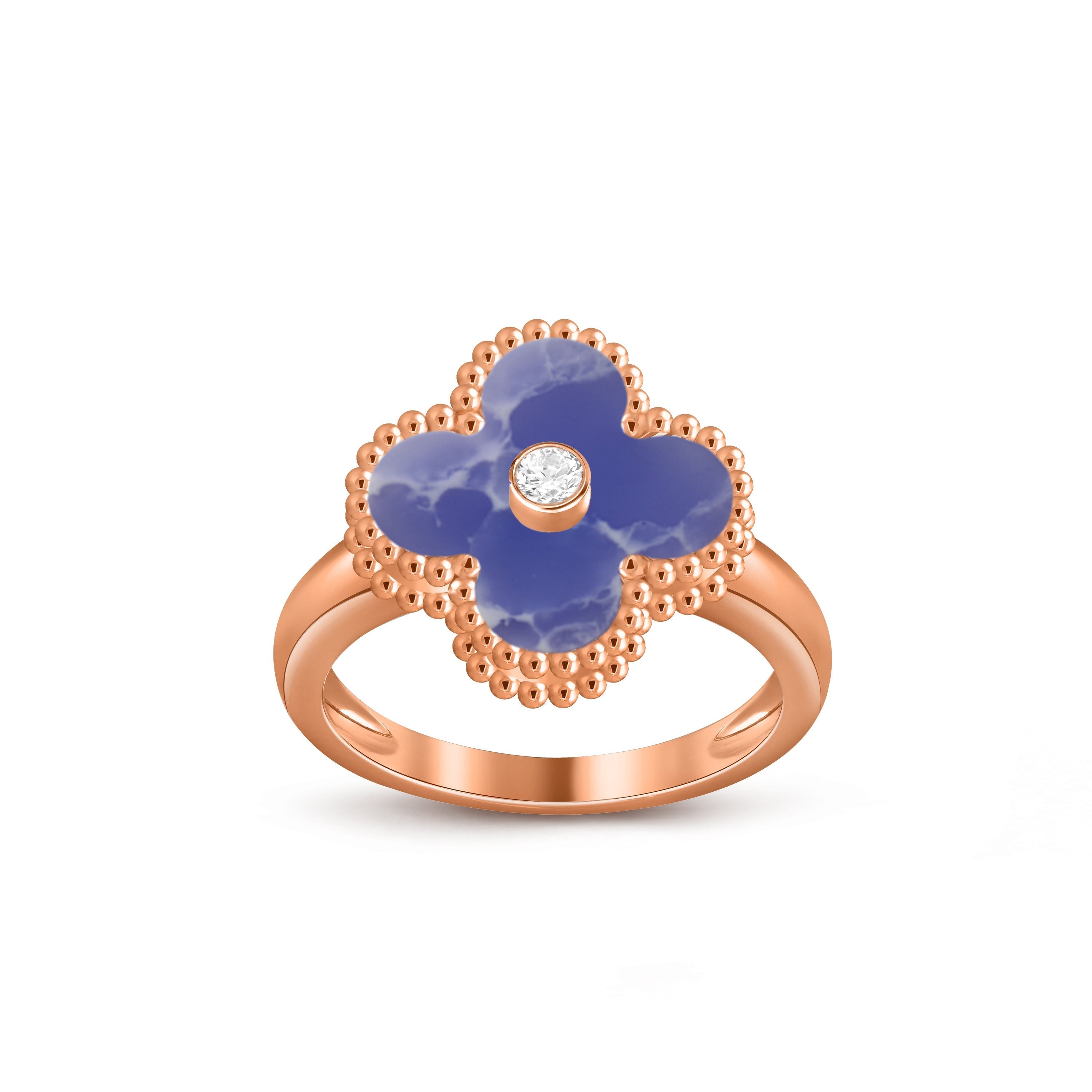 [LUXE JEWELRY]CLOVER DIAMOND RING ROSE GOLD COLLECTION