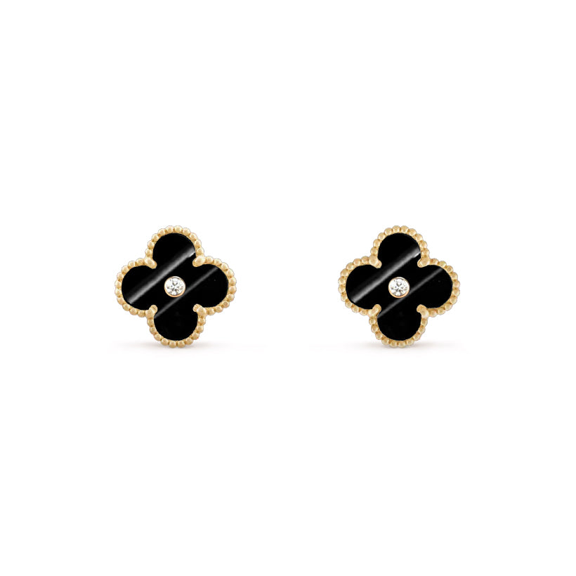 [LUXE JEWELRY]CLOVER  15MM DIAMOND EARRINGS COLLECTION