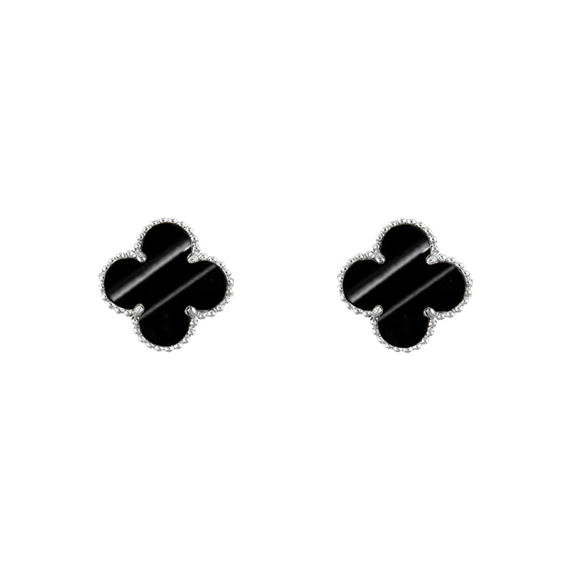 [LUXE JEWELRY]CLOVER SILVER 15MM EARRINGS COLLECTION