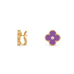 [LUXE JEWELRY]CLOVER 15MM MOP DIAMOND EARRINGS COLLECTION