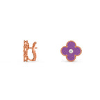 [LUXE JEWELRY]CLOVER 15MM MOP DIAMOND EARRINGS COLLECTION