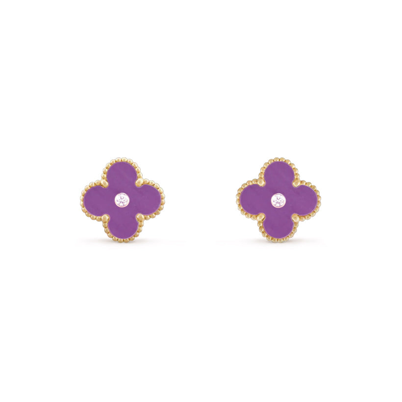 [LUXE JEWELRY]CLOVER  15MM DIAMOND EARRINGS COLLECTION