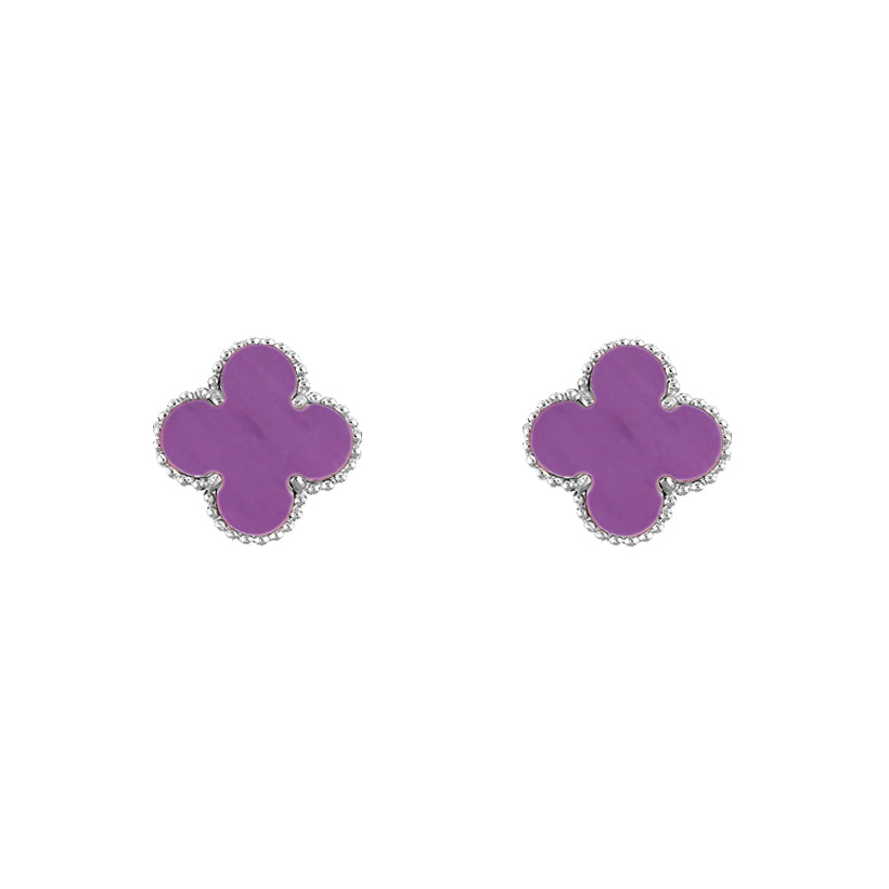 [LUXE JEWELRY]CLOVER SILVER 15MM EARRINGS COLLECTION