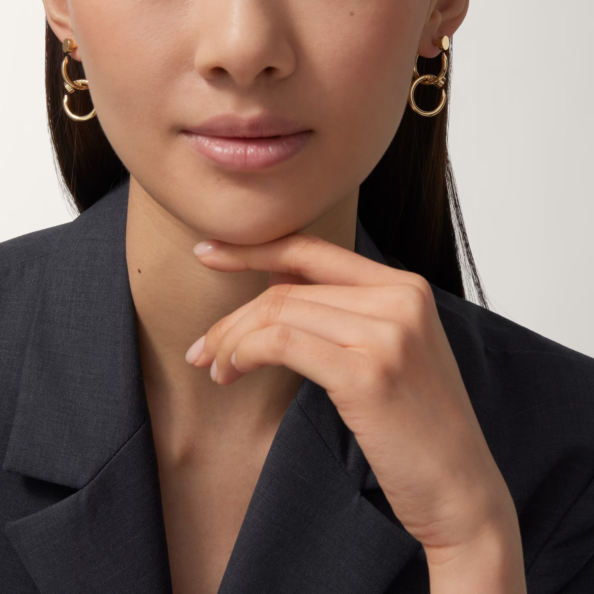 [LUXE JEWELRY] JUSTE NO DIAMOND DOUBLE EARRINGS