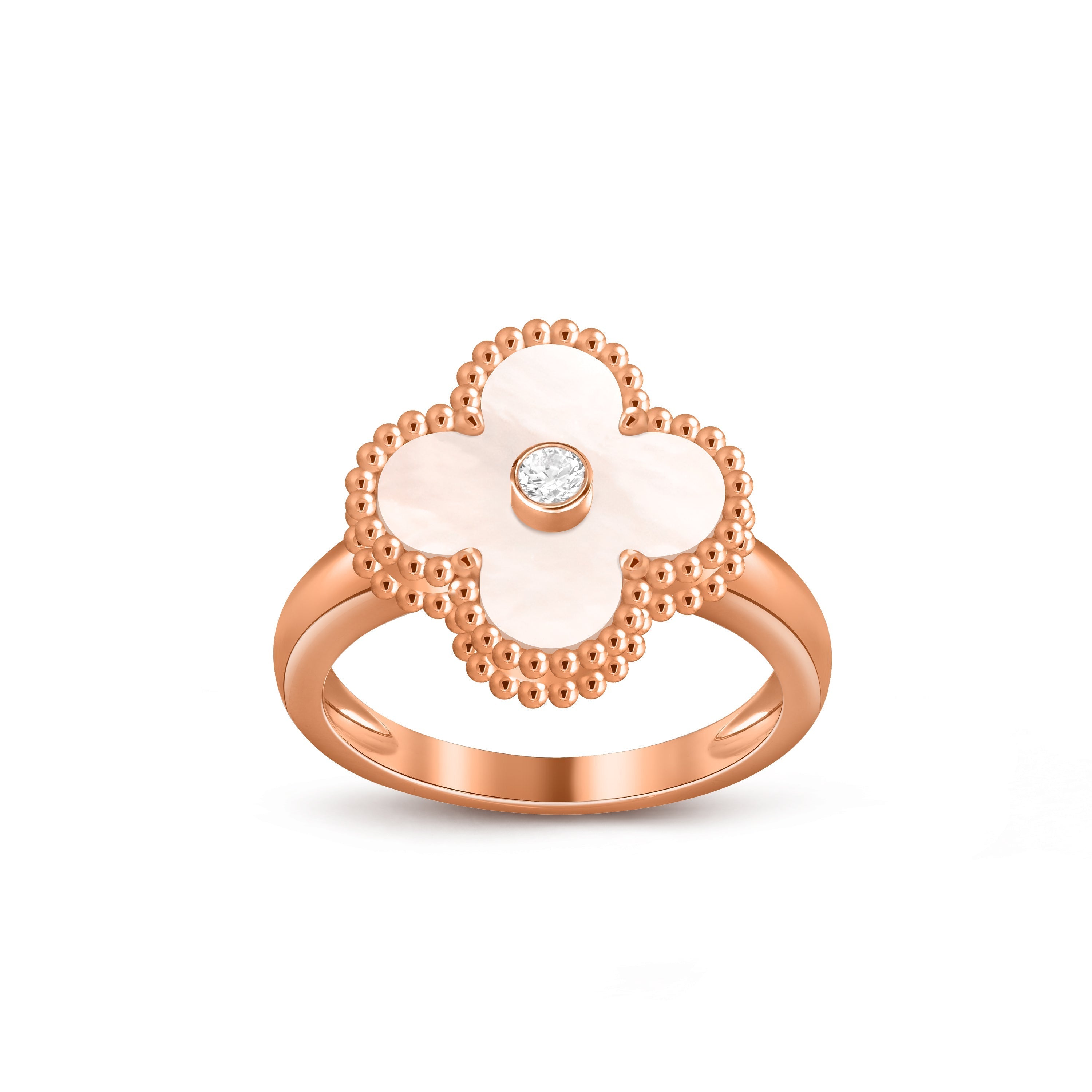 [LUXE JEWELRY]CLOVER DIAMOND RING ROSE GOLD COLLECTION