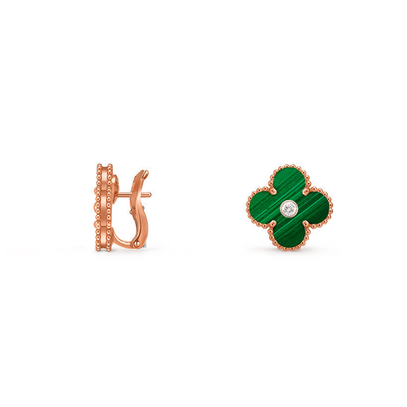 [LUXE JEWELRY]CLOVER 15MM MOP DIAMOND EARRINGS COLLECTION