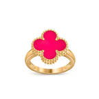 [LUXE JEWELRY]NEW CLOVER PINK ENAMEL RINGS