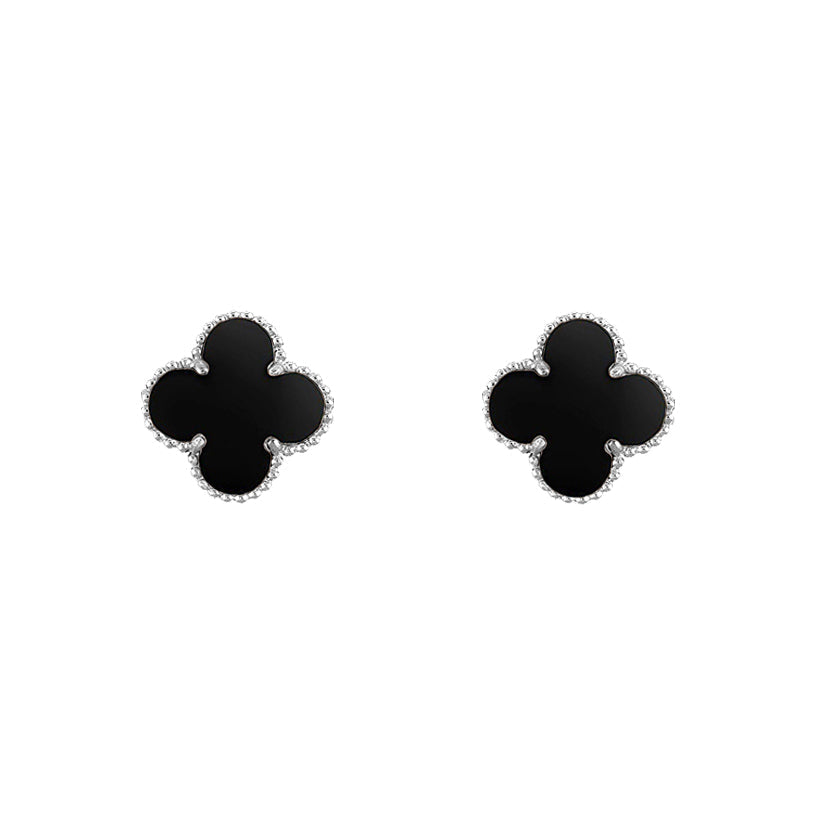 [LUXE JEWELRY]CLOVER SILVER 15MM EARRINGS COLLECTION