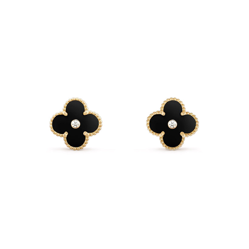 [LUXE JEWELRY]CLOVER  15MM DIAMOND EARRINGS COLLECTION