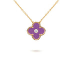 [LUXE JEWELRY]CLOVER 15MM DIAMOND SINGLE FLOWER NECKLACE COLLECTION