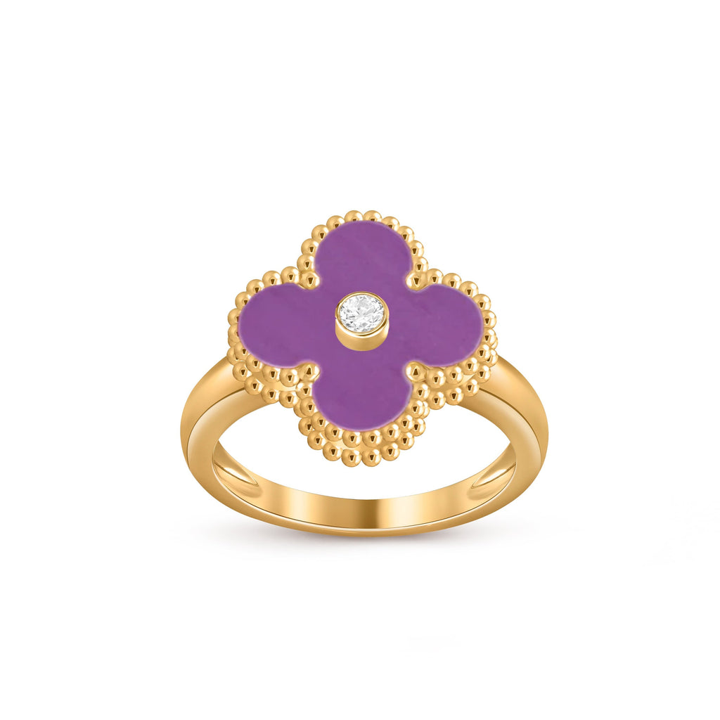 [LUXE JEWELRY]CLOVER DIAMOND RING GOLD COLLECTION