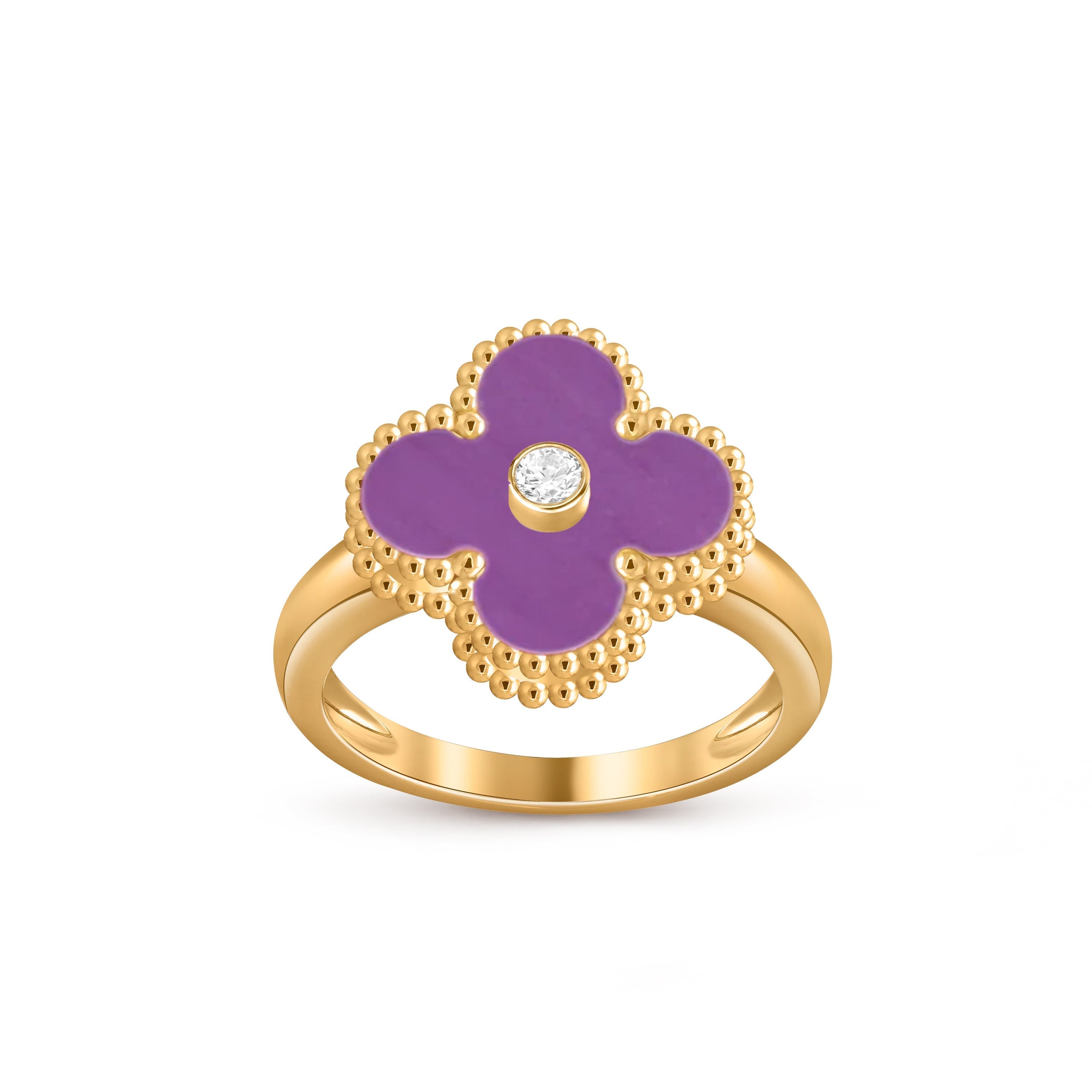 [LUXE JEWELRY]CLOVER DIAMOND RING GOLD COLLECTION