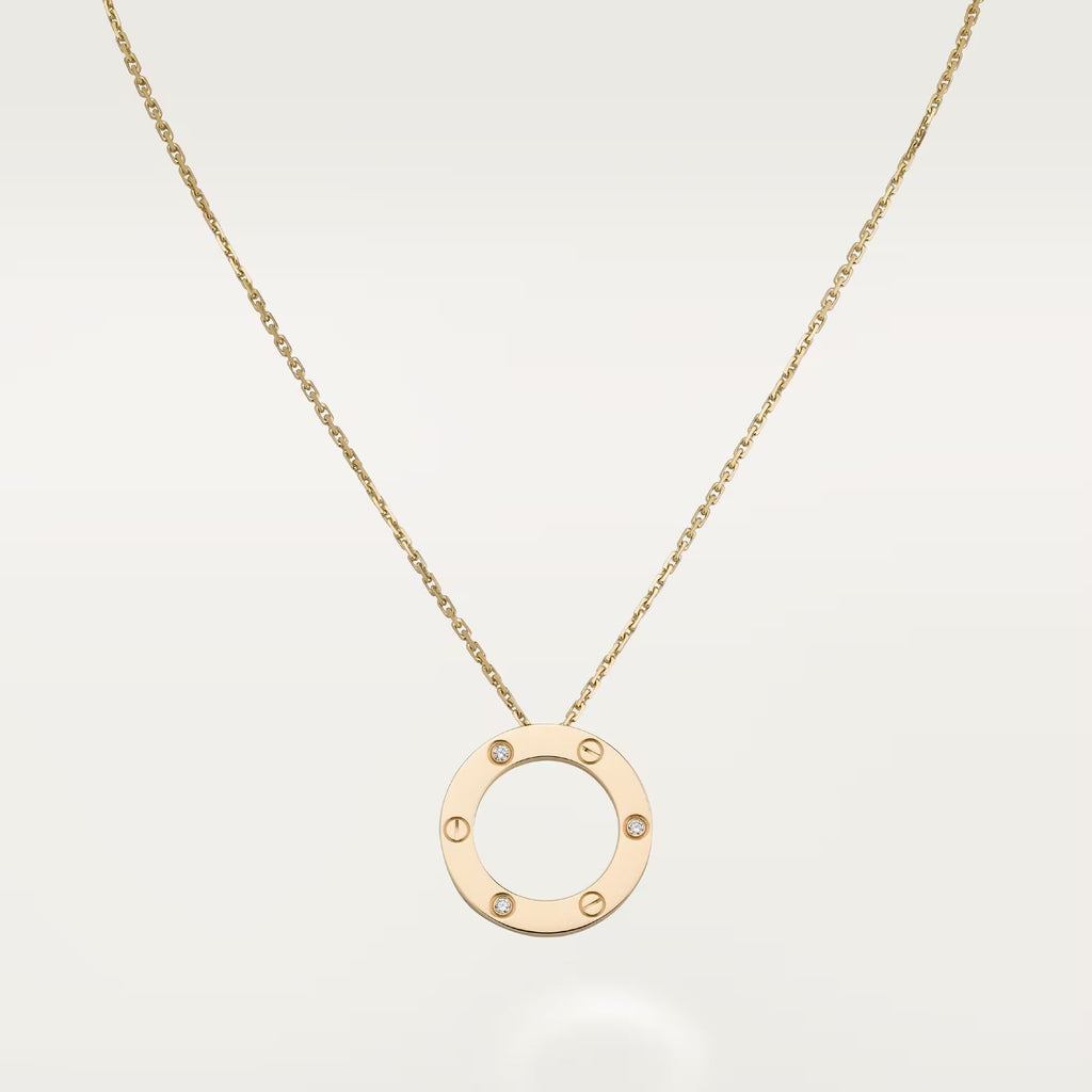 [LUXE JEWELRY] LOVE NECKLACE 16MM 3 DIAMONDS