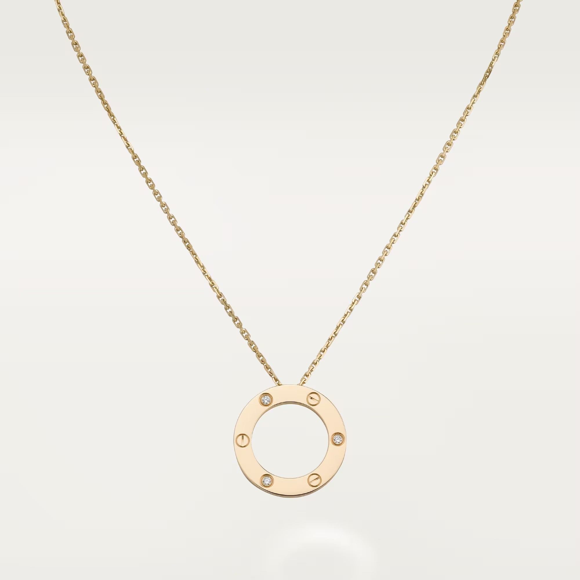 [LUXE JEWELRY] LOVE NECKLACE 16MM 3 DIAMONDS