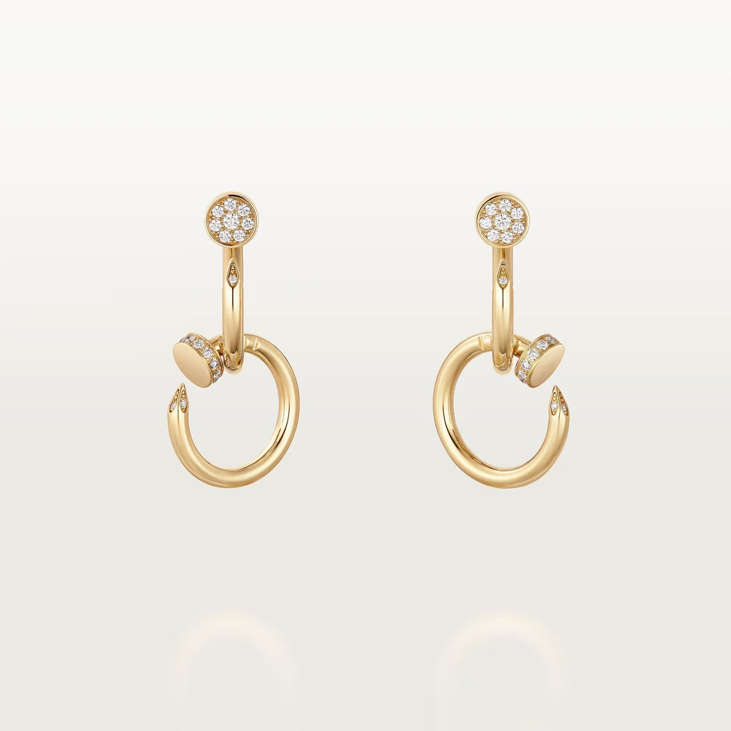 [LUXE JEWELRY] JUSTE HALF DIAMOND DOUBLE EARRINGS