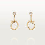 [LUXE JEWELRY] JUSTE HALF DIAMOND DOUBLE EARRINGS