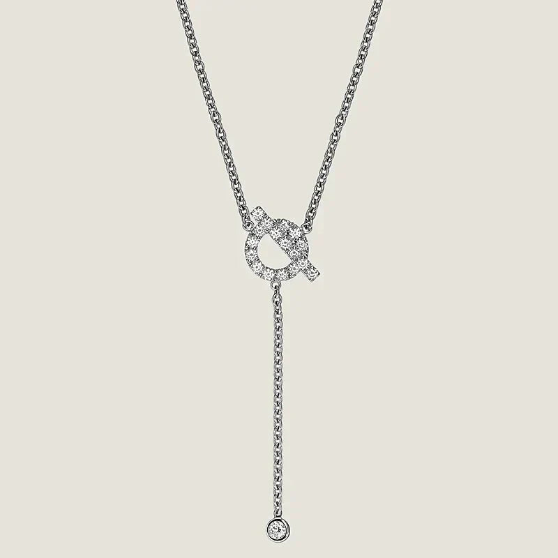 [LUXE JEWELRY]FINESSE SILVER DIAMOND NECKLACE