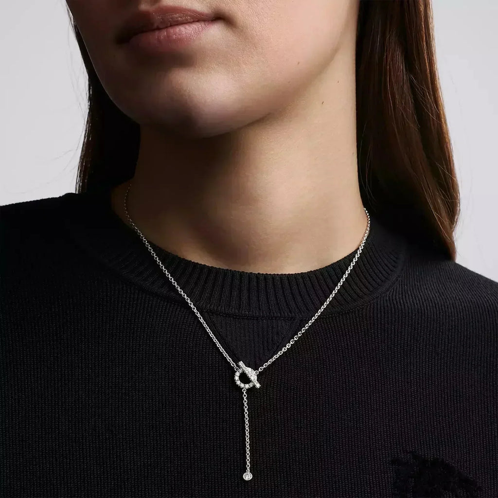 [LUXE JEWELRY]FINESSE SILVER DIAMOND NECKLACE