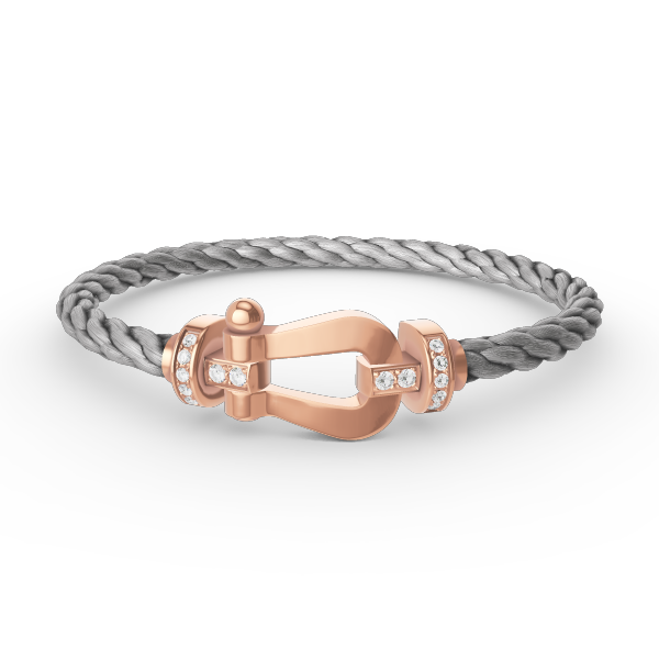 [LUXE JEWELRY]FORCE LARGE HORSESHOE HALF DIAMOND BRACELET ROSE GOLD