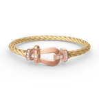 [LUXE JEWELRY]FORCE LARGE HORSESHOE HALF DIAMOND BRACELET ROSE GOLD