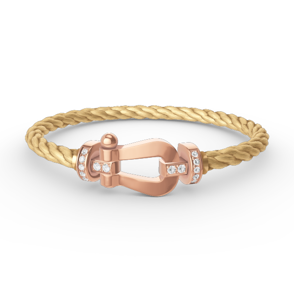 [LUXE JEWELRY]FORCE LARGE HORSESHOE HALF DIAMOND BRACELET ROSE GOLD