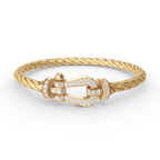 [LUXE JEWELRY]FORCE LARGE HORSESHOE FULL DIAMOND BRACELET GOLD