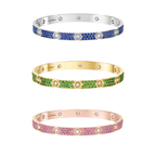 [LUXE JEWELRY]2026 PAVE GEMSTONE LOVE BRACELET 6.1MM 10 DIAMONDS