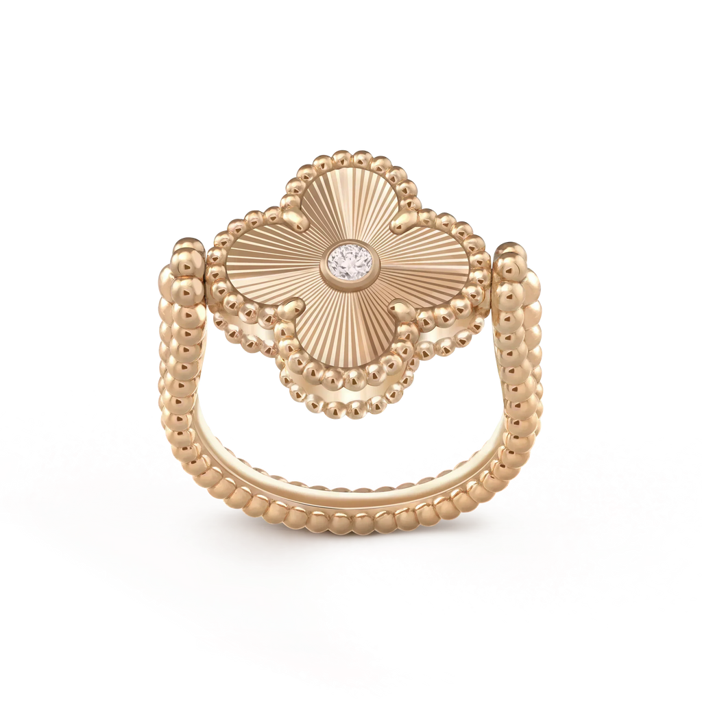 [LUXE JEWELRY]CLOVER RIVERSIBLE RING ROSE GOLD COLLECTION