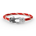 [LUXE JEWELRY]FORCE LARGE HORSESHOE BLACK WHITE DIAMOND BRACELET SILVER