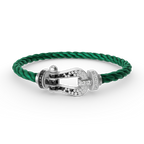 [LUXE JEWELRY]FORCE LARGE HORSESHOE BLACK WHITE DIAMOND BRACELET SILVER
