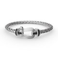 [LUXE JEWELRY]FORCE LARGE HORSESHOE BLACK DIAMOND BRACELET SILVER