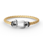 [LUXE JEWELRY]FORCE LARGE HORSESHOE BLACK DIAMOND BRACELET SILVER