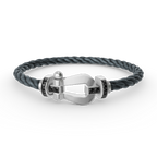 [LUXE JEWELRY]FORCE LARGE HORSESHOE BLACK DIAMOND BRACELET SILVER